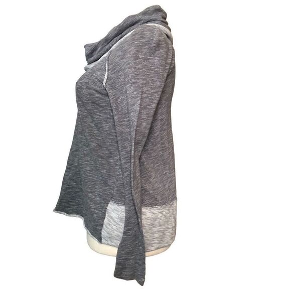 Free People Sweater Womens One Body Marled Gray Beach Cowl Neck Lightweight Airy - Picture 4 of 8